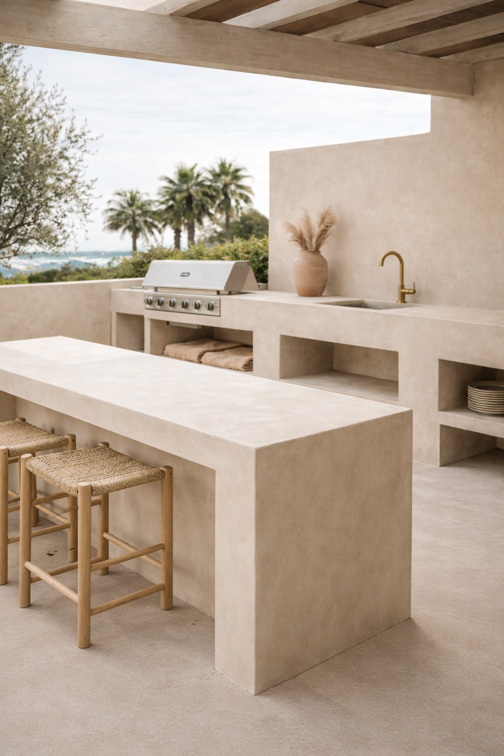 Microcement Outdoor Kitchen