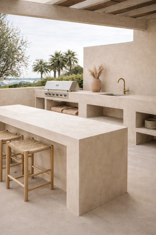Microcement Outdoor Kitchen