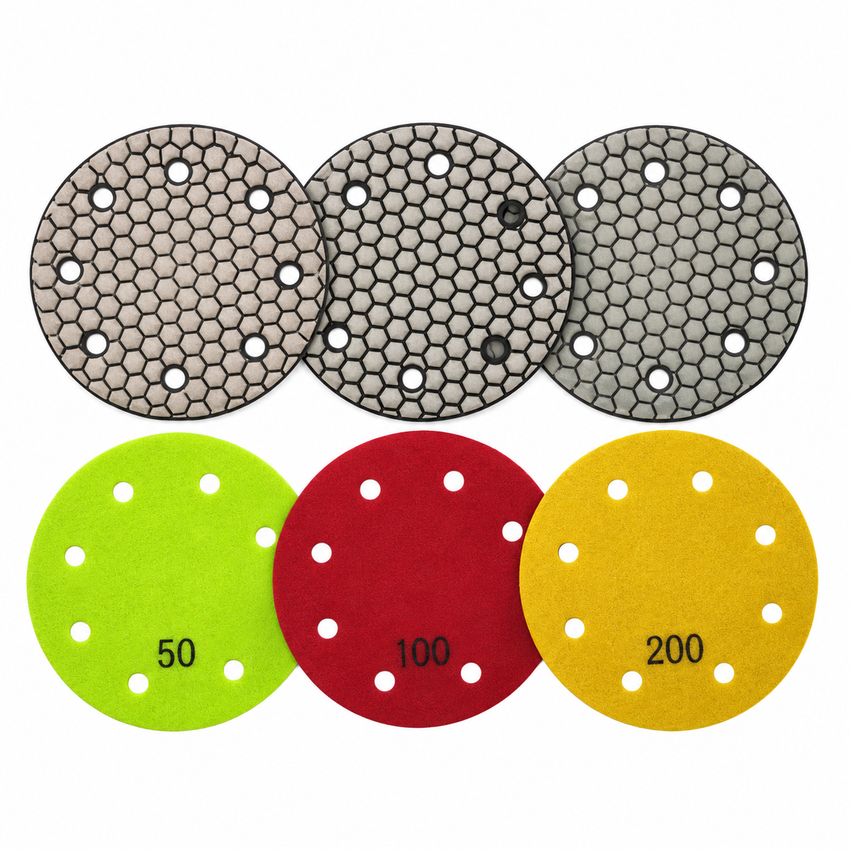 5 inch Festool-compatible diamond polishing pads 50 100 200 grit