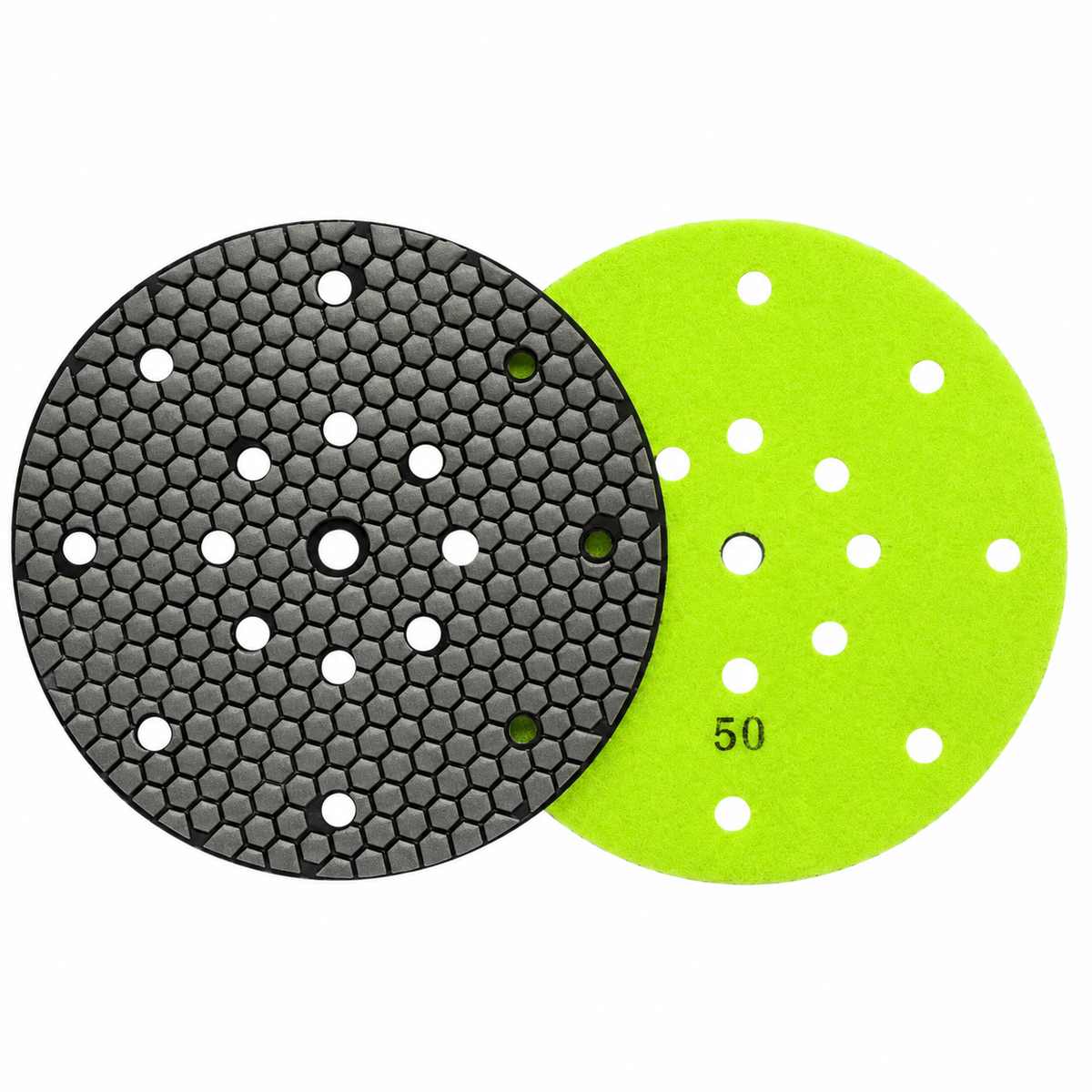 9 inch dry diamond polishing pad with extraction holes