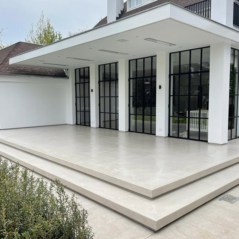 Microcement floor finish in residential space