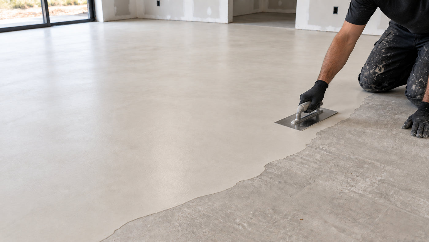Hand-troweling microcement: Core System step 2
