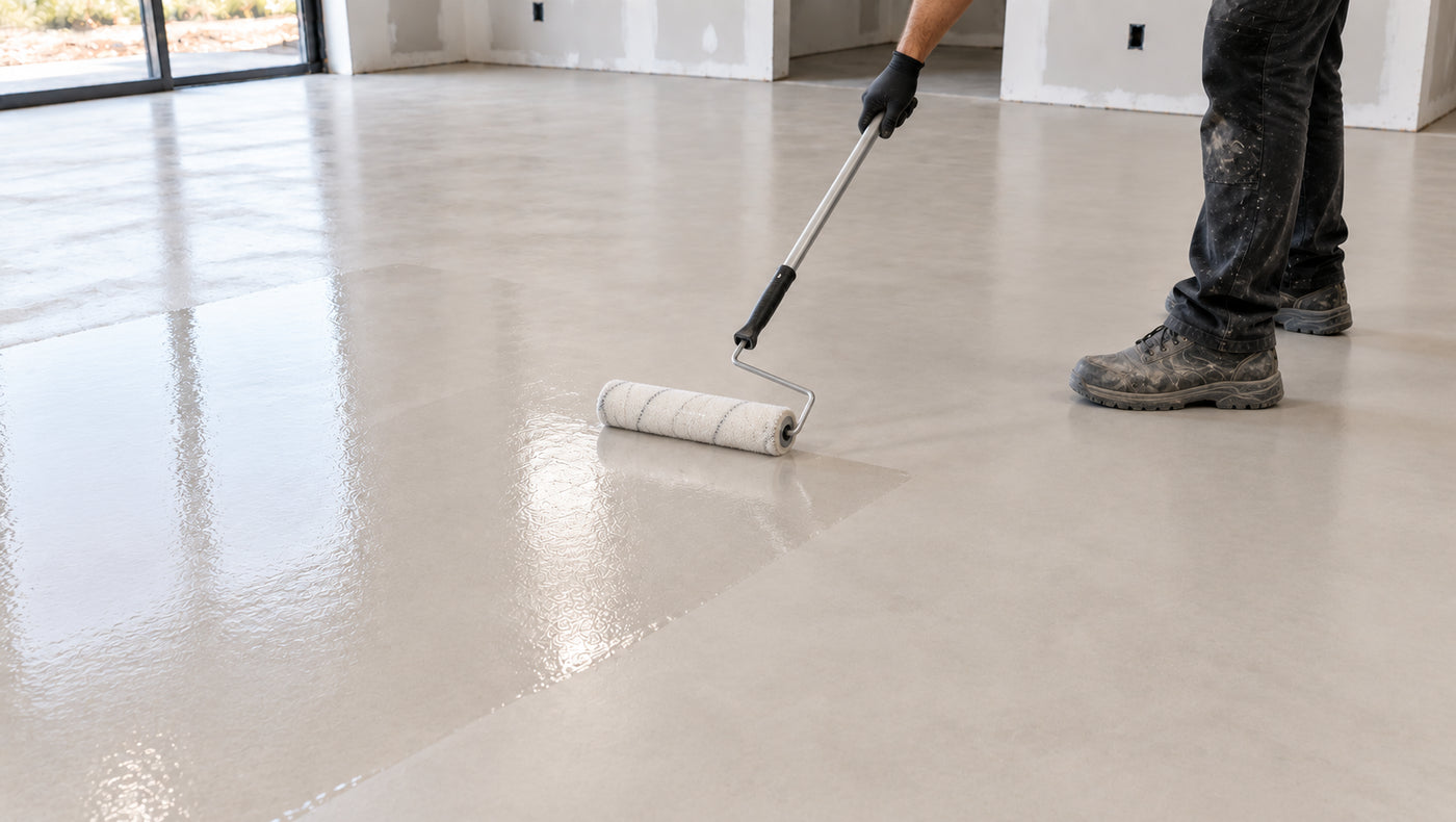 Rolling sealer over the finished microcement: Core System step 3
